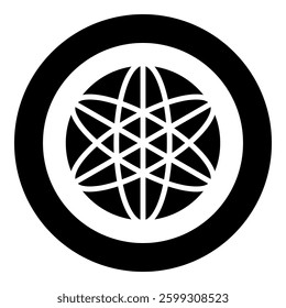 Equilibrium sacred geometry symbol icon in circle round black color vector illustration image solid outline style simple