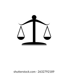 Equilibrium Scale Balance, Justice Libra Solid Flat Vector Icon Isolated on White Background.