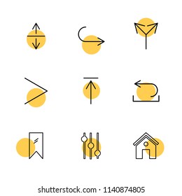 equilizer   home  tag arrows  directions  avatar  download  upload  apps  user interface  scale  reset  message  up  down  left  right  icon vector design  flat  collection style creative  icons