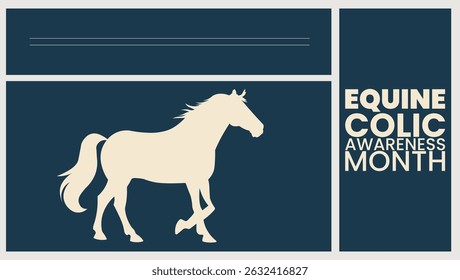 Equine Colic Awareness Month background banner design templet