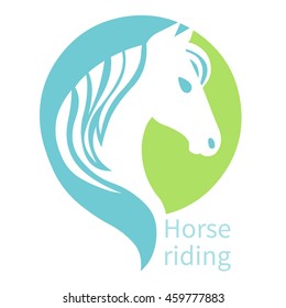 Equine head graphic logo design. Vector template