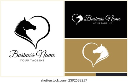 equine head horse logo template