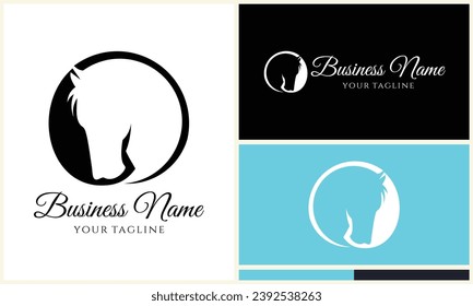 equine head horse logo template