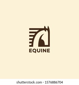Equine Logo Design Template With A Horse Head. Vector Illustration.