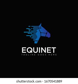 Equinet Logo, With Head Horse Moving faster