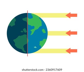 Equinox concept with dark and shine planet autumnal equinox day