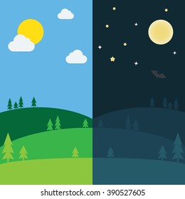 Equinox Half Day Half Night Day Stock Vector (Royalty Free) 390527605 ...