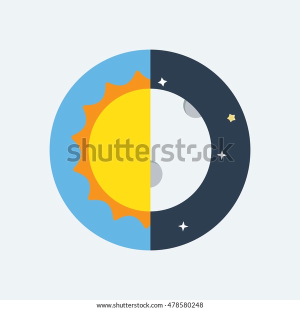 Equinox Half Day Half Night Day Stock Vector (Royalty Free) 478580248 ...