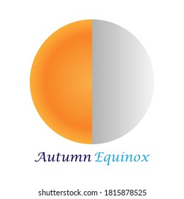 Equinox half moon half sun,Vector illustration.