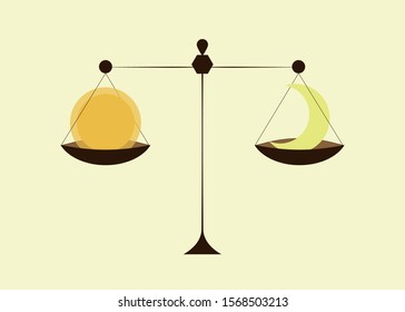 Equinox, sun, moon, day, night, scale