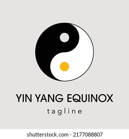 equinox yin yang logo vector illustration design