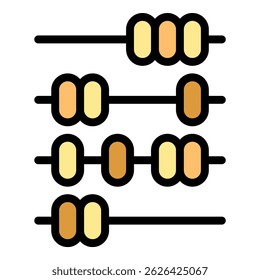 Icono del ábaco del equipo. Equipo de contorno abacus Vector icono de color plano aislado