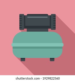 Icono del compresor de aire del equipo. Ilustración plana del equipo de compresor de aire icono vectorial para el diseño web