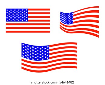 equipment of american flags - vector