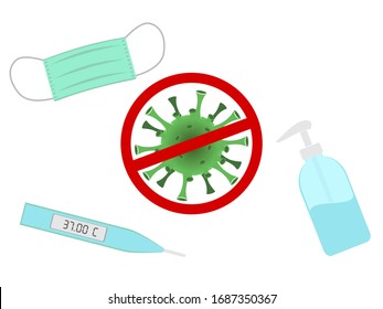 Equipment anti virus concept isolate on white background vector illustration