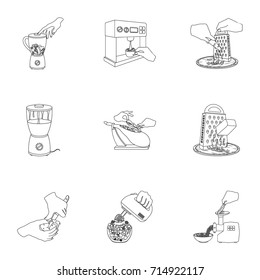 equipment, appliance, kitchen and other web icon in outline style. piece, Smoked meat, delicacy icons in set collection.