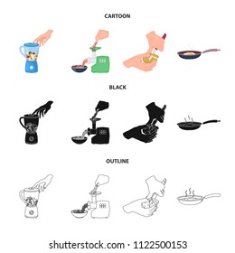 equipment, appliances, appliance and other web icon in cartoon,black,outline style., cook, tutsi. Kitchen, icons in set collection.