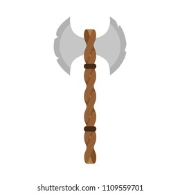 Equipment ax design weapon. Flat ancient tomahawk vector silhouette logo. Isolated retro illustration icon battle. Engraving hatchet cartoon metal iron game. Sharp heavy blade symbol steel element.