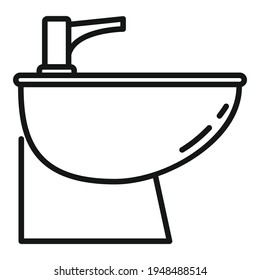 Equipment bidet icon. Outline Equipment bidet vector icon for web design isolated on white background