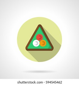 Equipment for billiard. Round flat color icon