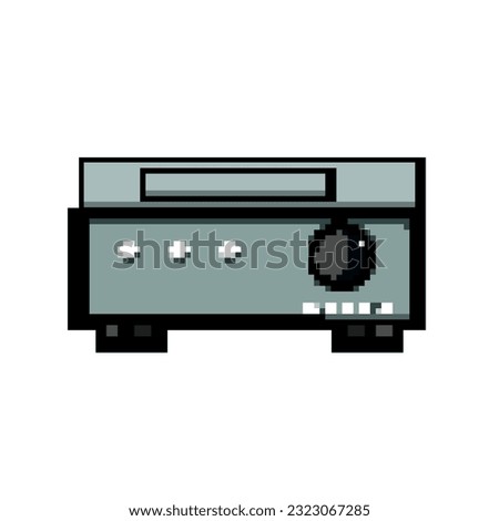 equipment blu ray player game pixel art retro vector. bit cd disk, disc audio equipment blu ray player. old vintage illustration