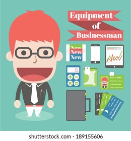 Equipment of businessman,Vector cartoon business