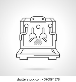 Equipment for cafe, coffee shop and restaurant. Coffee making machine. Espresso maker. Flat line style vector icon. Single design element for website, business.