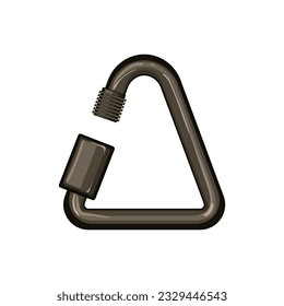 equipment carabiner clip cartoon. object safety, security tool, clasp extreme equipment carabiner clip sign. isolated symbol vector illustration