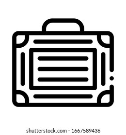 Vektorillustration des Gerätenutzungsbeispiels. Gehäuse-Signatur für Outline-Geräte. Illustration des isolierten Stumpfsymboles
