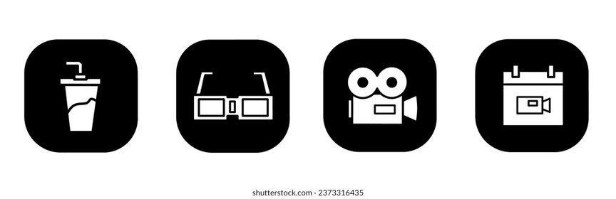 Equipment cinema icon in flat. A equiment cinema design. Stock vector.