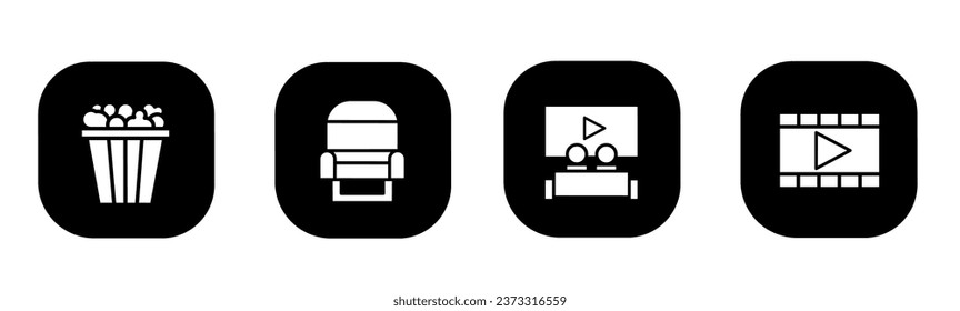 Equipment cinema icon in flat. A equiment cinema design. Stock vector.