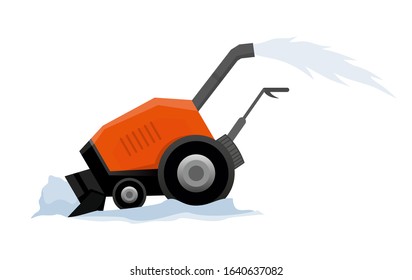 Equipment cleans the road from the snow.  