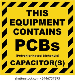 Equipment Contains PCBs Label Safety Sign
