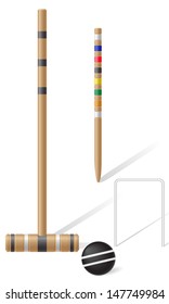 Equipment For Croquet Vector Illustration Isolated On White Background