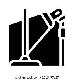 equipment for dancer leg glyph icon vector. equipment for dancer leg sign. isolated contour symbol black illustration