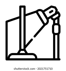 equipment for dancer leg line icon vector. equipment for dancer leg sign. isolated contour symbol black illustration