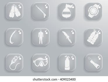 Equipment for Diving  simply symbols for web and user interface