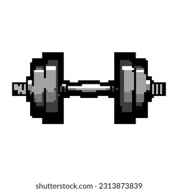 equipment dumbbell game pixel art retro vector. bit equipment dumbbell. old vintage illustration