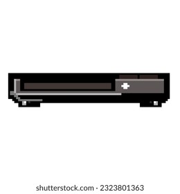 equipment dvd player game pixel art retro vector. bit cd disk, entertainment technology equipment dvd player. old vintage illustration