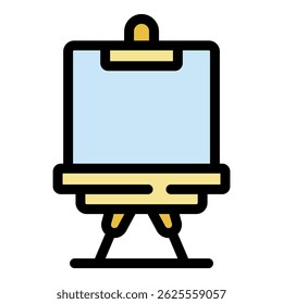Equipment easel icon. Outline equipment easel vector icon color flat isolated