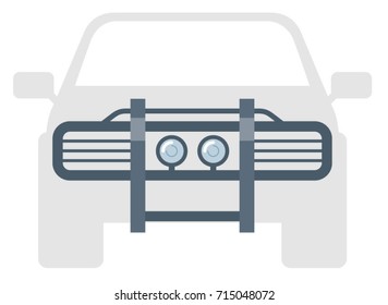 Equipment for extreme travel. Parts for SUV. Car with a bullbar. Metal protective frame.