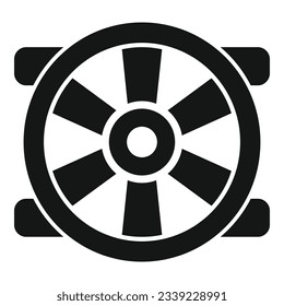 Vector simple del icono del ventilador del equipo. Servicio de reparación. Trabajo en el hogar