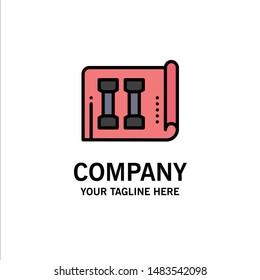 Equipment, Fitness, Inventory, Sports Business Logo Template. Flat Color