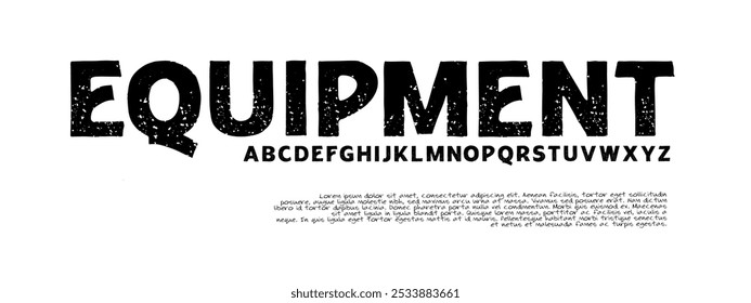 Equipment font. Font. Elegan font. Bold. Logo. Logotype. Logofont. Alphabet. Abc. Cover book. 