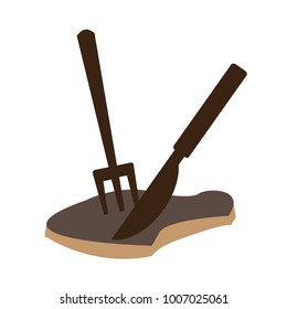 equipment fork knife Steak

