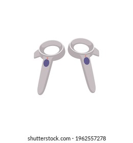 Equipment for gaming systems of augmented virtual reality, modern vr technology for entertainment. Device control of game in cyberspace. Flat vector isolated illustration