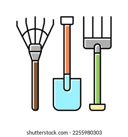 equipment for gardening color icon vector. equipment for gardening sign. isolated symbol illustration