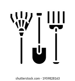 equipment for gardening glyph icon vector. equipment for gardening sign. isolated contour symbol black illustration