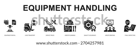 Equipment Handling Modern and clean web banner illustration featuring thematic icons for visual communication