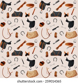 Equipment horse seamless pattern. Seamless Vector illustration